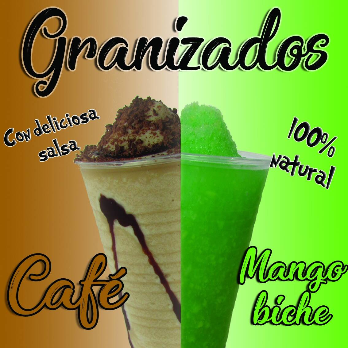 Granizado cafe o mango biche 14 oz