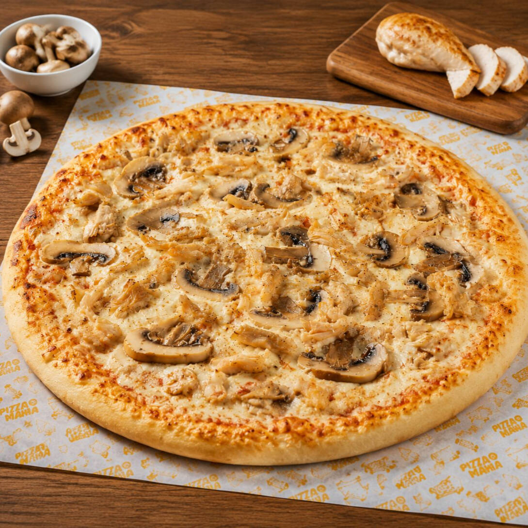 Pizza Pollo y Champiñones Grande