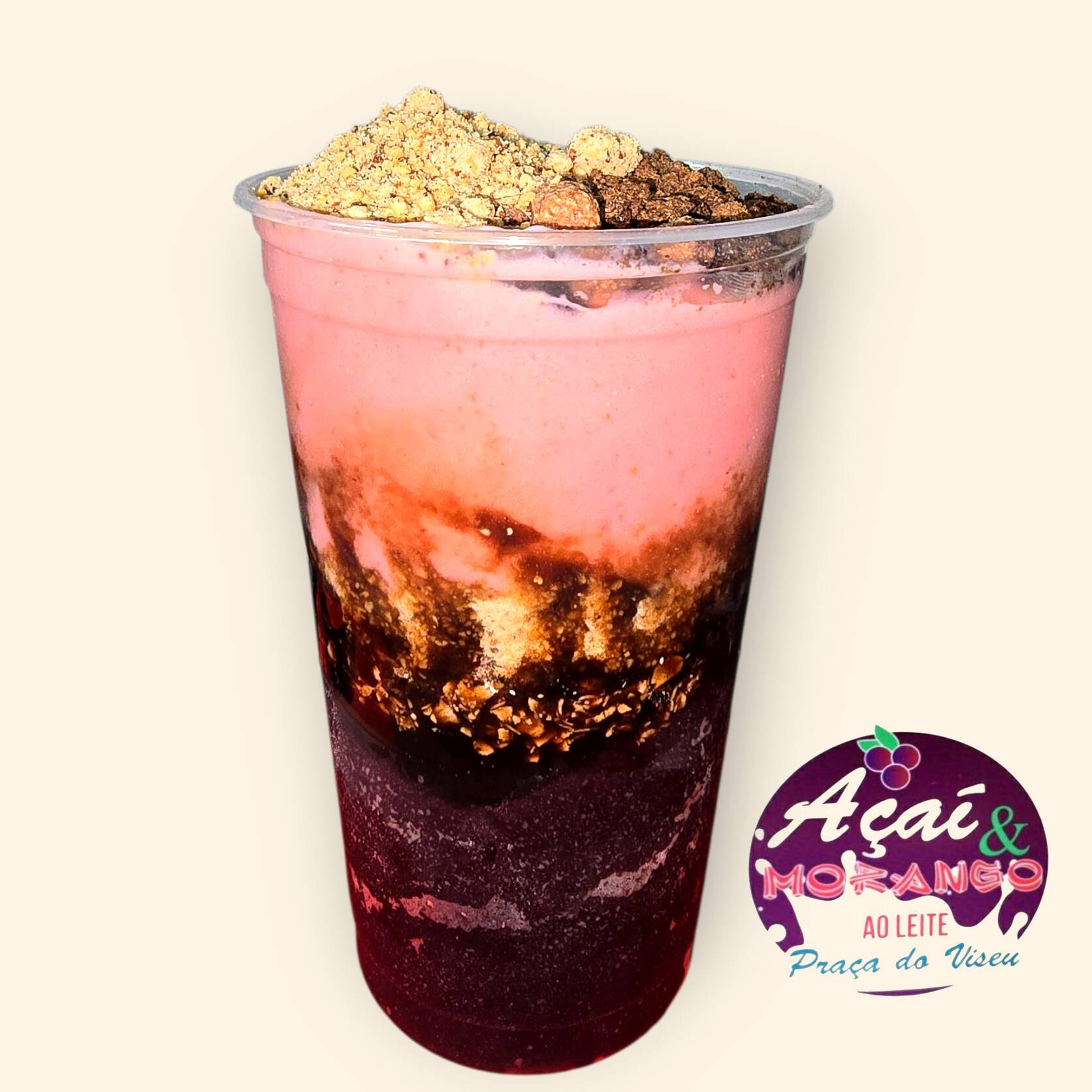 Neste valor está incluído: 2 caldas, 4 acompanhamentos. Os acompanhamentos e caldas são enviados no mesmo copo. Temos opções de ingredientes extra que vão separados. Enviamos no copo Pp (não é copo térmico).