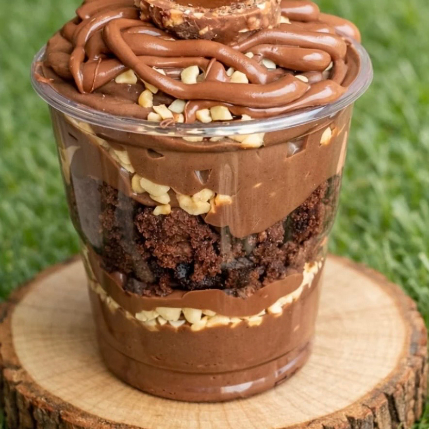 creme de chocolate, browhie , nutella com bombom ferrero 200ml