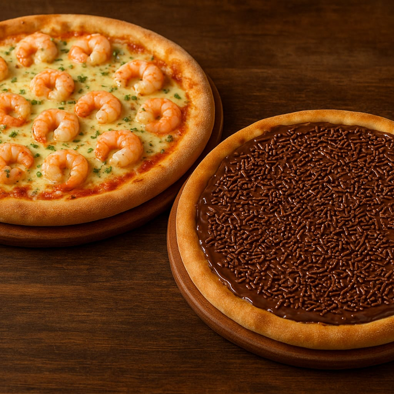 Delicie-se com duas incríveis Pizzas Grandes, cuidadosamente preparadas para oferecer uma experiência única de sabor. Além disso, esse combo especial inclui a nossa famosa Borda Tradicional, que você pode personalizar ao seu gosto. Escolha entre as nossas diversas opções de recheio e dê seu toque pessoal a esse prato irresistível. Surpreenda-se com a textura perfeita e o sabor inigualável das nossas pizzas, onde a qualidade dos ingredientes se destaca a cada mordida. Faça seu pedido agora e aproveite essa combinação perfeita!