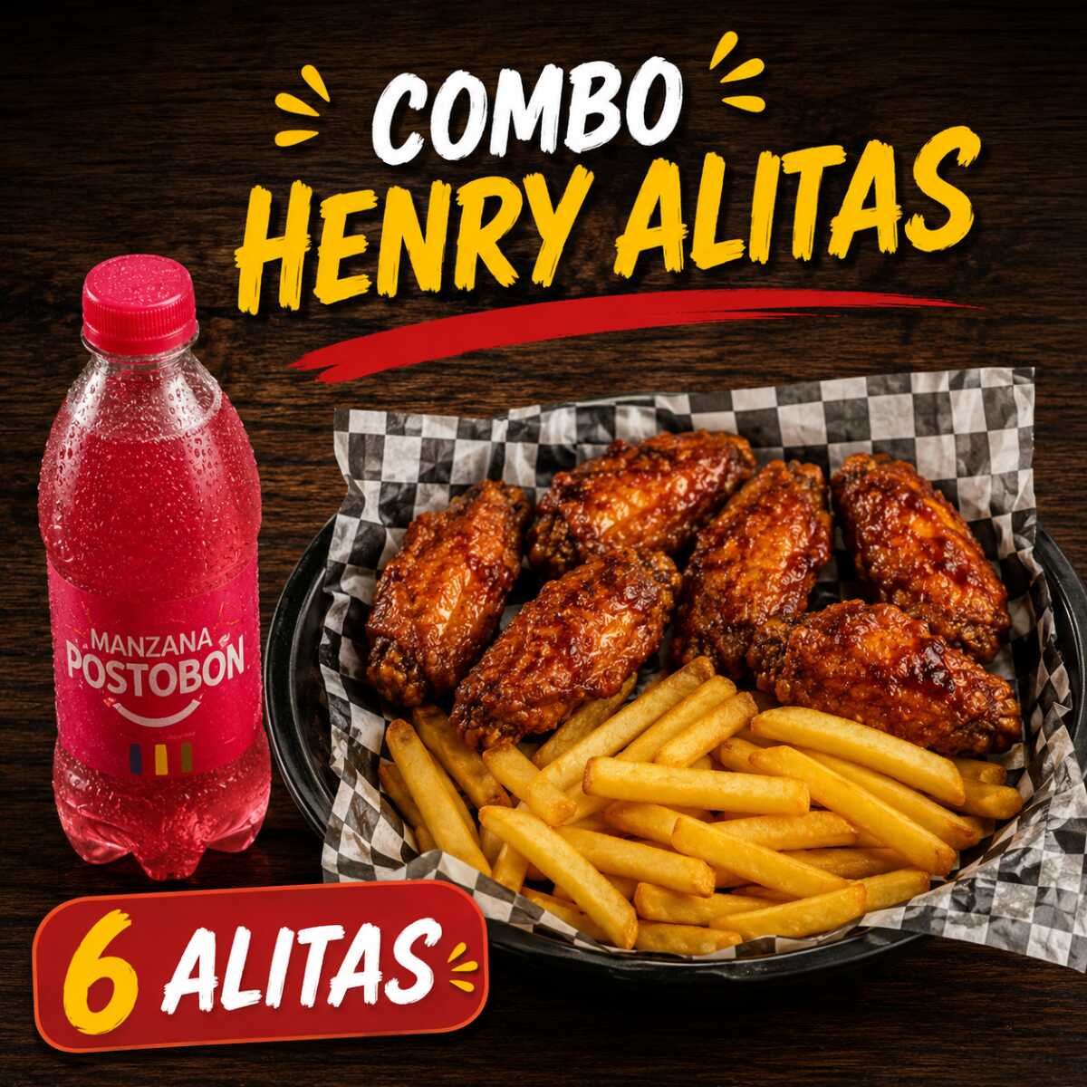 Combo HenryAlitas X6 + Papas con Gaseosa