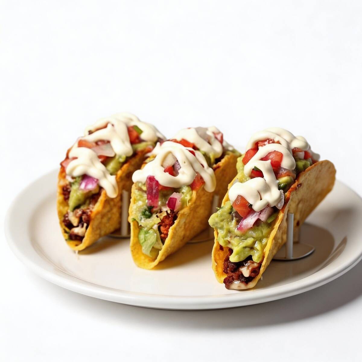 "***Atenção: Na Confecção Vai Calabresa E Pvt*** 2 tortillas de milho crocantes recheadas com calabresa vegetal torradinha, chilli a base de carne vegetal e feijão vermelho, alface, tomate, cebola roxa e sour cream. Sem pimenta. Para adicionar pimentas, selecione no campo complementos. para pedir molhos ou pimentas a parte, selecione também o item ""embalagem extra"" Foto ilustrativa ****Atenção: NÃO TEM COMO RETIRAR COENTRO, CEBOLA E ALHO