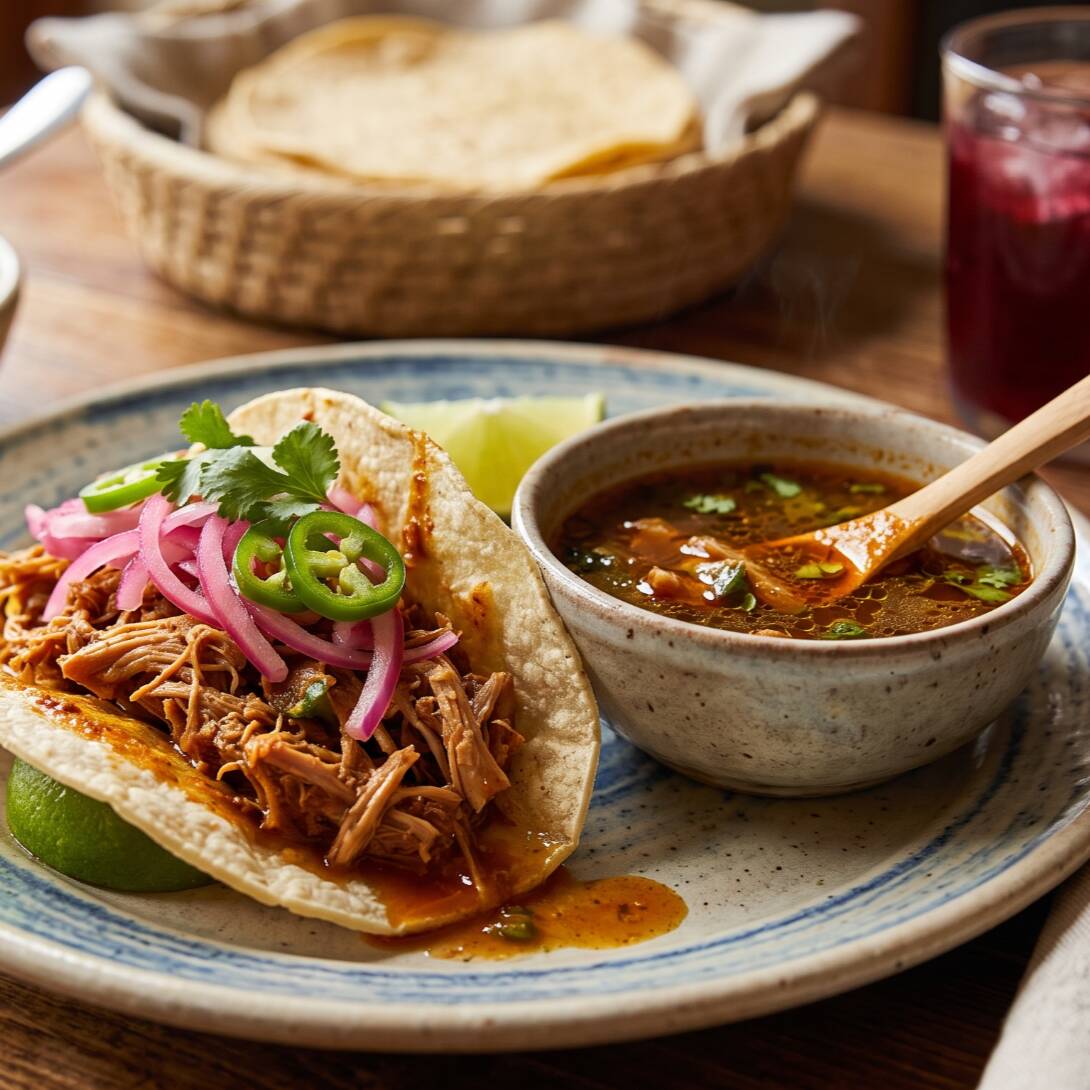 Pibil por Taco con Caldito