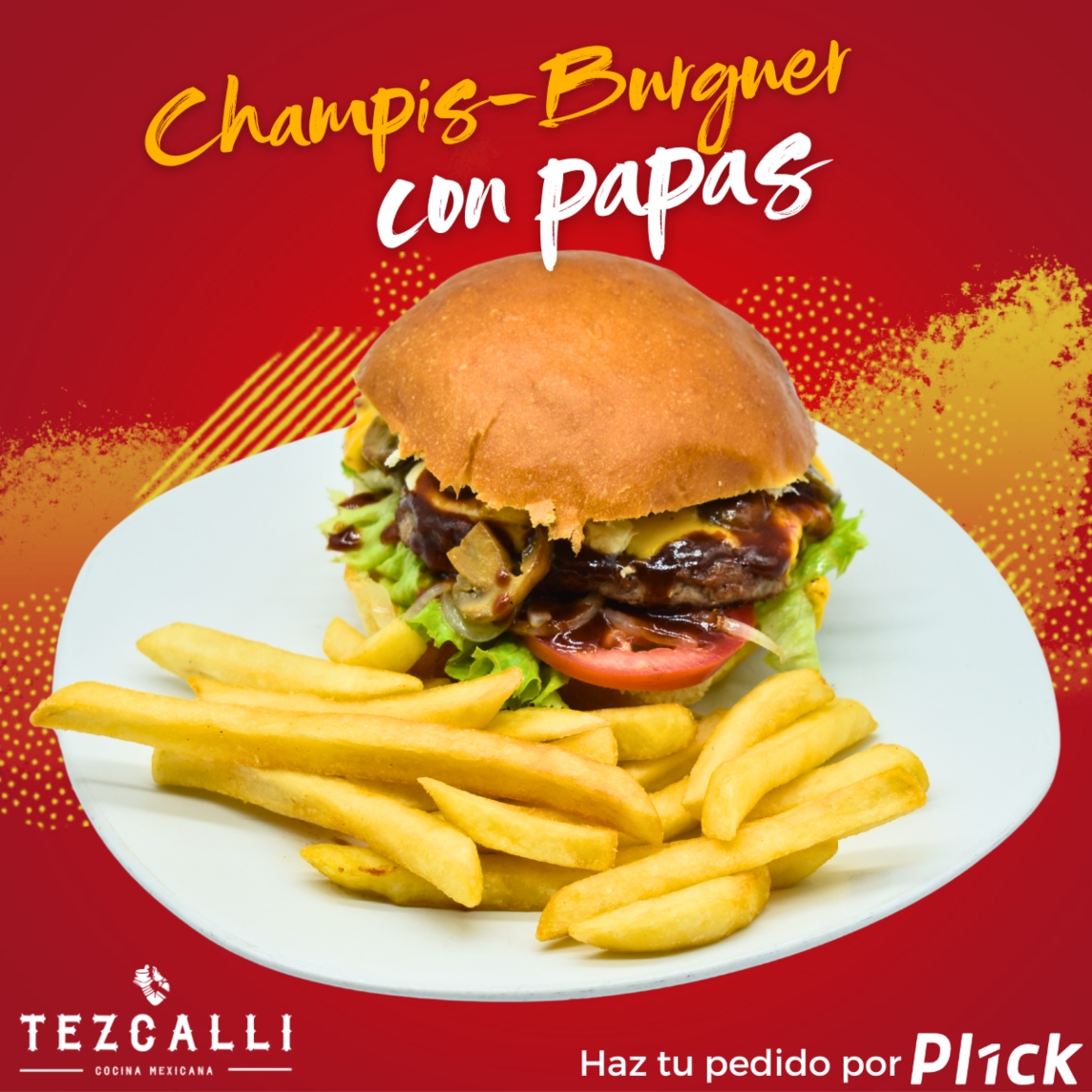 Champis burger con papas