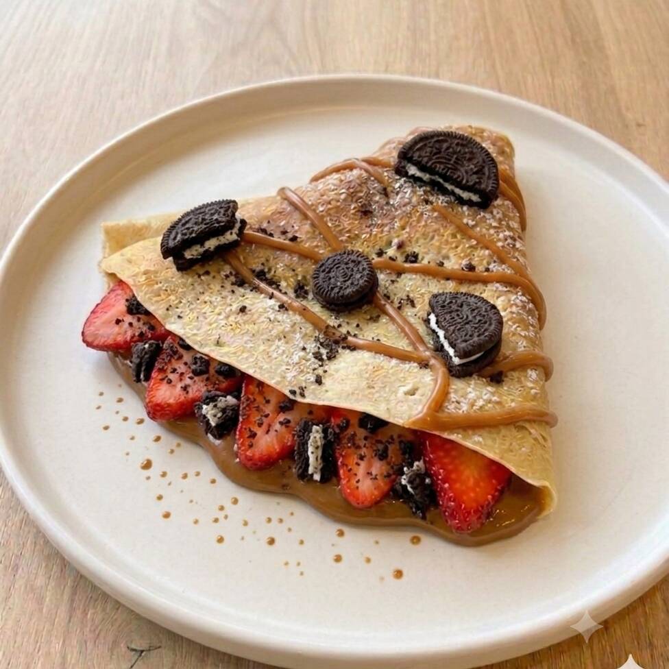 Crepe MANJAR + FRESAS & OREO