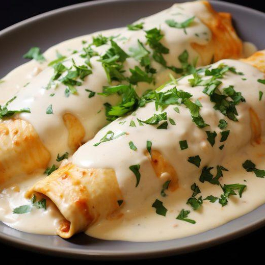 Panqueca artesanal recheada com frango desfiado cremoso e requeijão 🥛. Coberta com molho branco caseiro, mussarela gratinada e bacon crocante 🥓. Acompanha salada fresca 🥗.