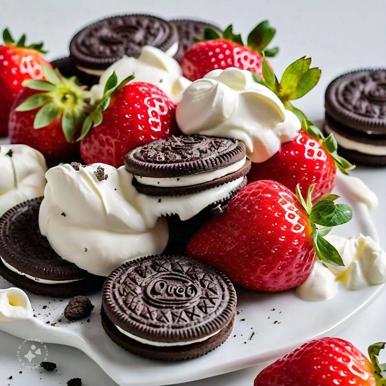 fresas con crema y oreo