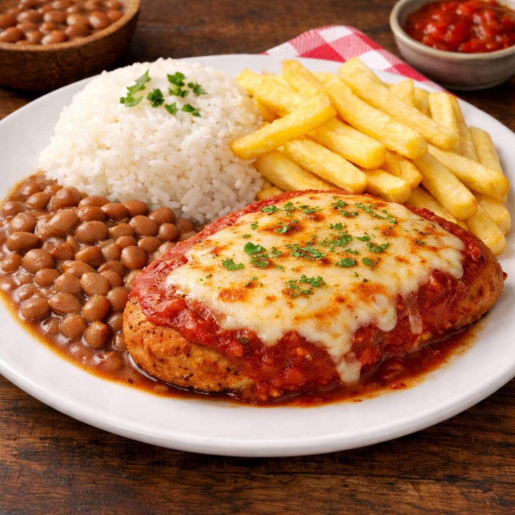 acompanha arroz,fritas,salada alface e tomate