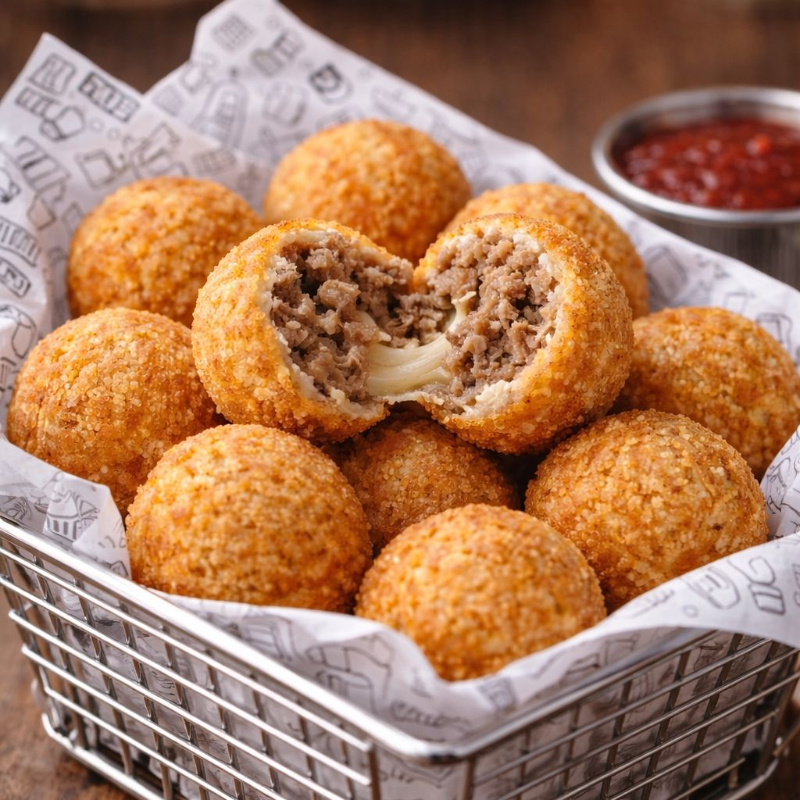 25 unidades de bolinhas de carne super temperadinho e crocante.
