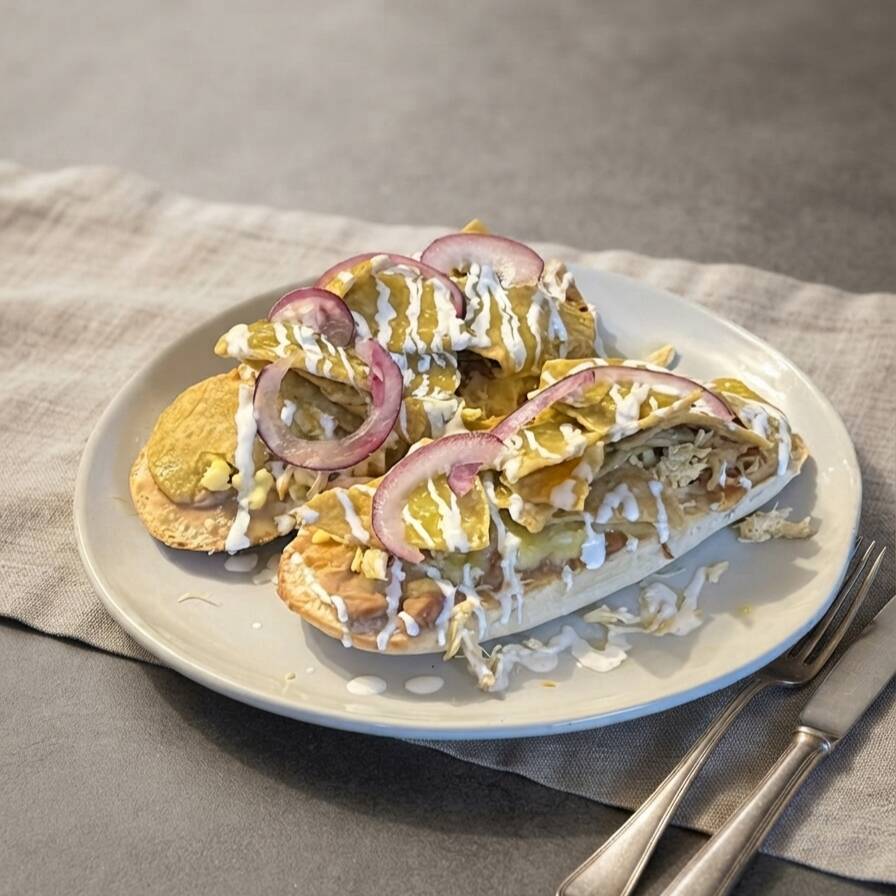 Molletes con Chilaquiles