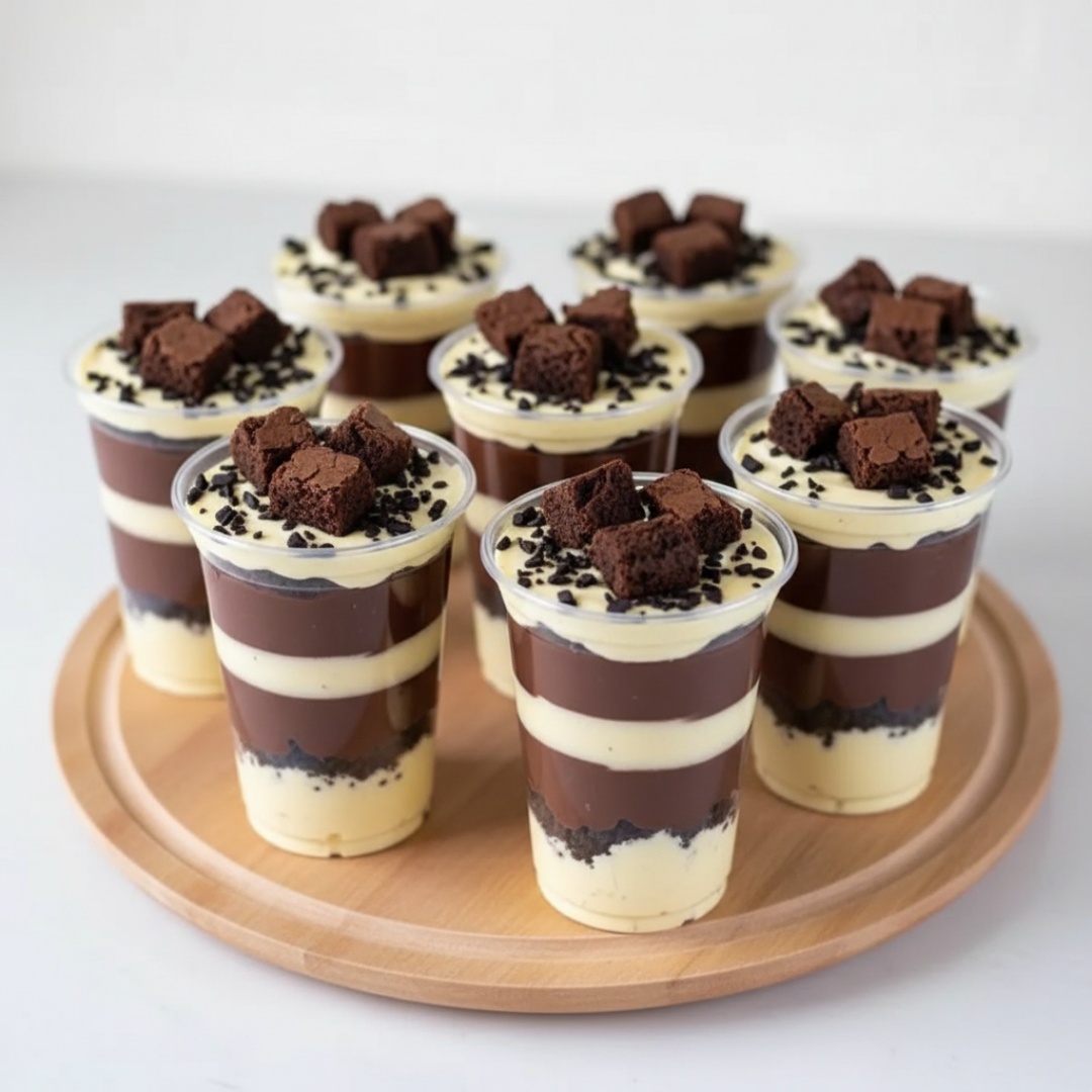 Delicioso copo da felicidade com creme de brigadeiro,creme de Ninho, brownie