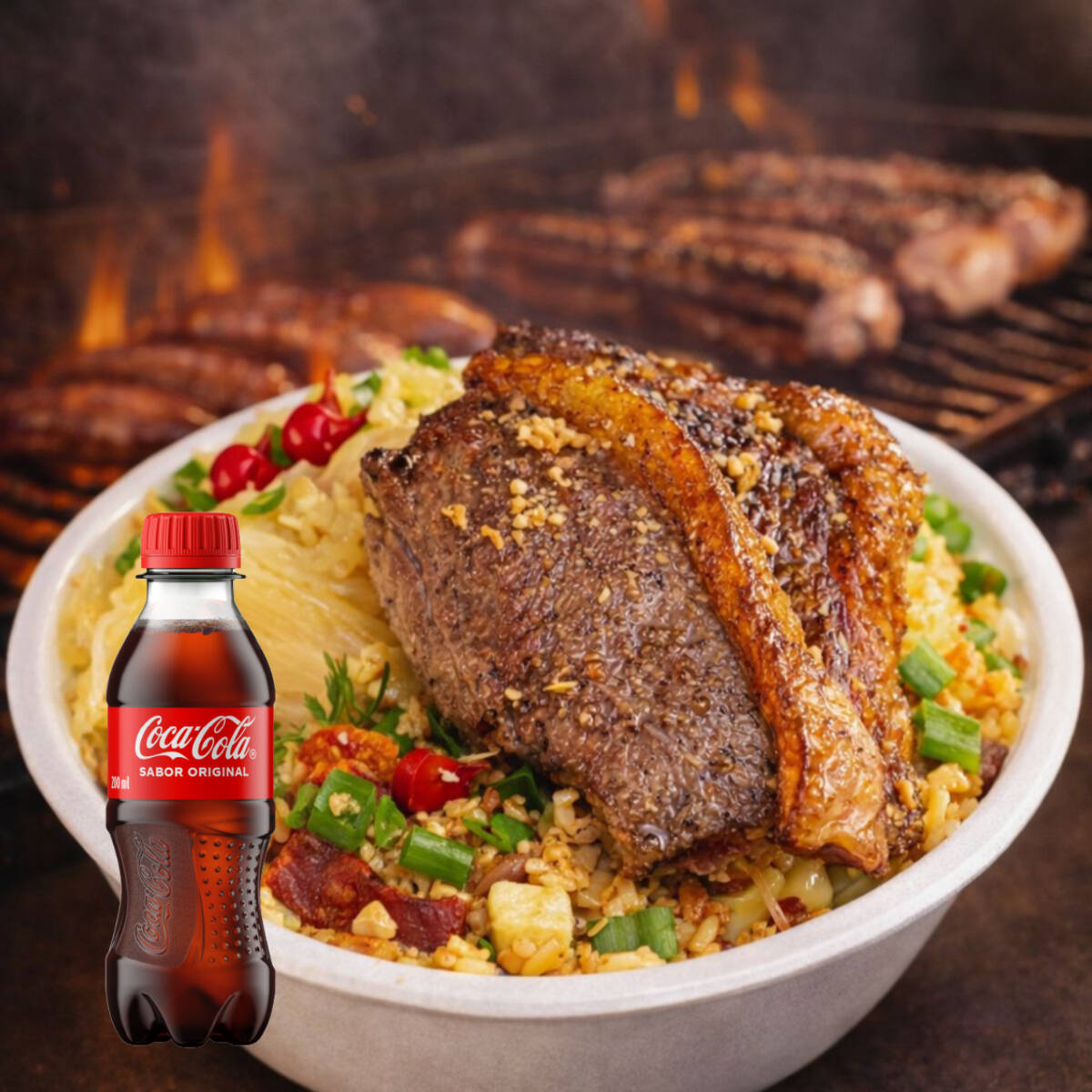 Nosso Delicioso Baião De Dois, É Feito Com Linguiça Defumada, Cebola, Arroz, Feijão De Corda Legitimo, queijo coalho, Regado Com Manteiga De Garrafa Pra Deixar Aquele Sabor Inconfudivel, Tempero Baiano, Coloral E Salsinha. Acompanha Mandioca Frita Na Manteiga , Finalizado Com Cebolinha E Pimenta Biquinho. + 1 bebida a sua escolha( indicado pra 1 pessoa )