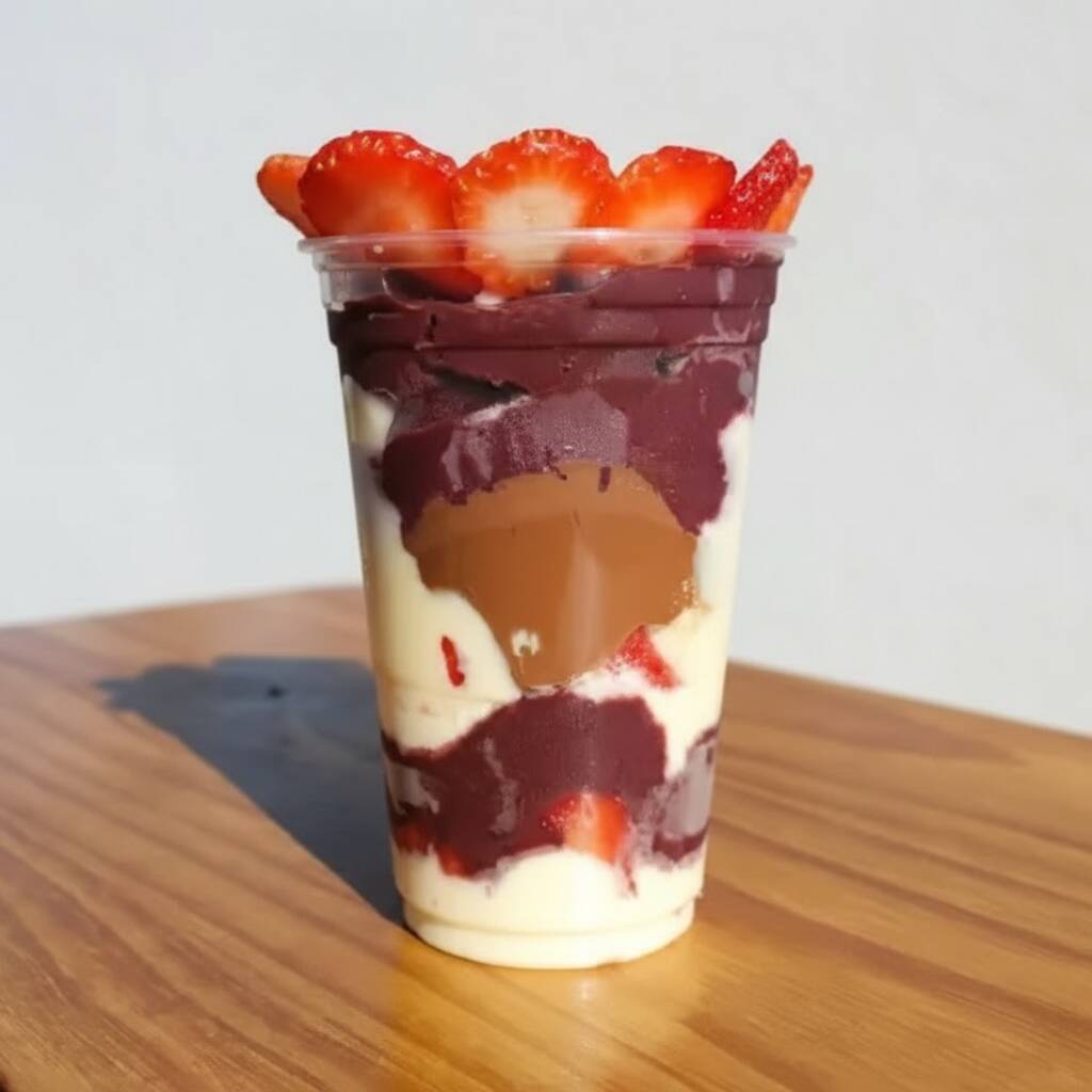 Adocicado e refrescante, nosso Açaí no Copo de 500 ml é a pedida perfeita para um Dia quente ou para um lanche rápido e nutritivo. Nota: não trabalhamos com complementos separados. Esta oferta especial faz parte da nossa #promoção para zerar o estoque#. Aproveite esta oportunidade para degustar essa delícia brasileira em sua forma mais pura, repleta de sabor e benefícios para a saúde.