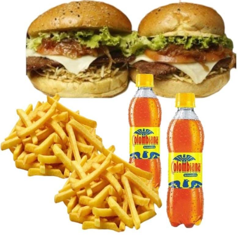 2 Hamburguesas + 2 Francesas + 2 Gaseosa 250ml
