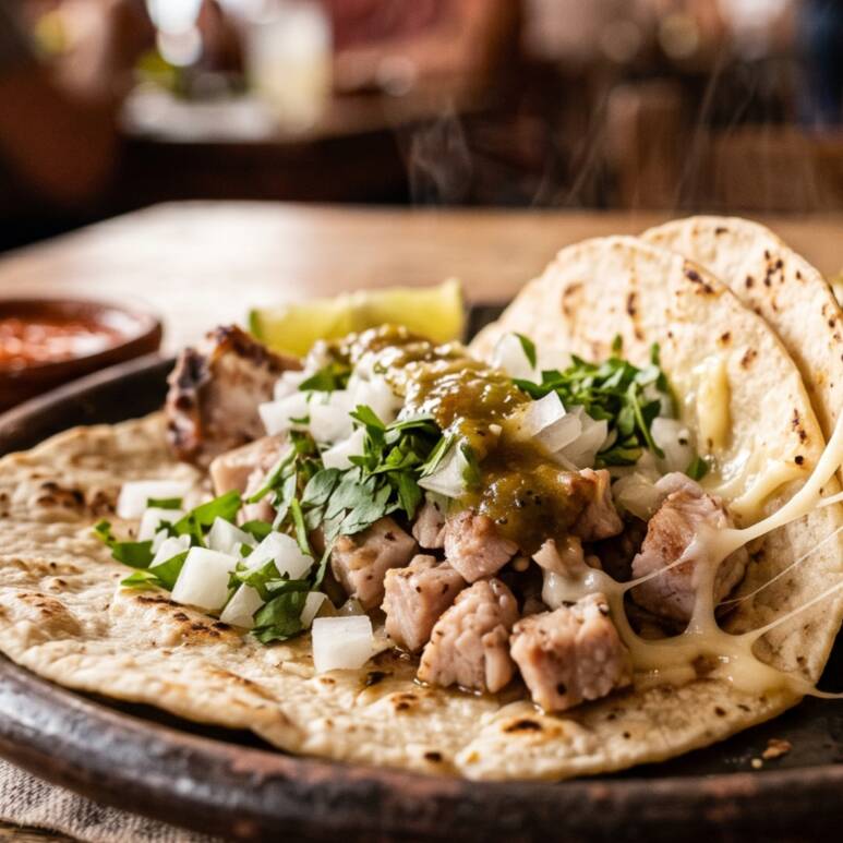 Taco de Chuleta con Queso