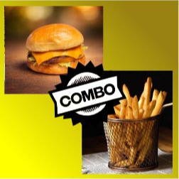 Pão, hamburguer de costela, cheddar, salada e o melhor molho verde da região + Batata frita