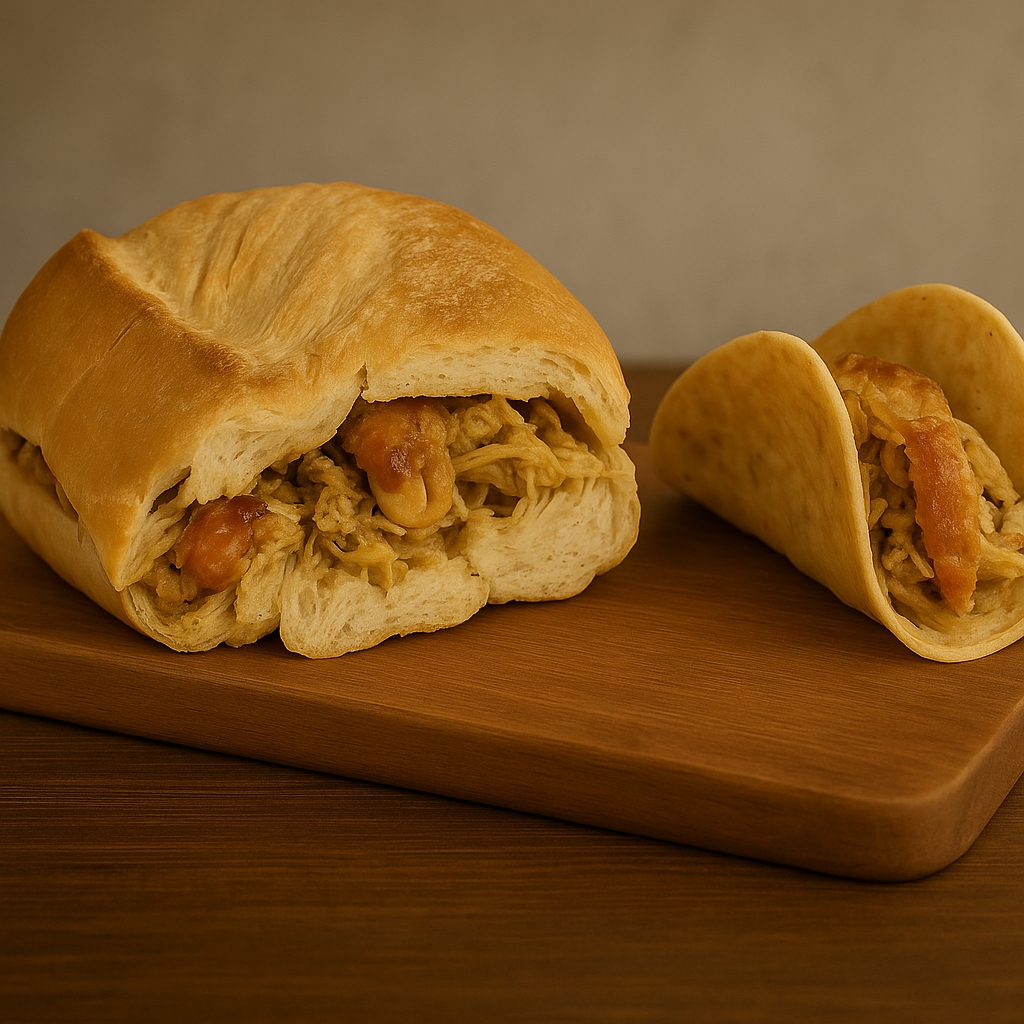 Combo DOS: 1 Torta Sin Queso, 1 Taco y 1 Refresco
