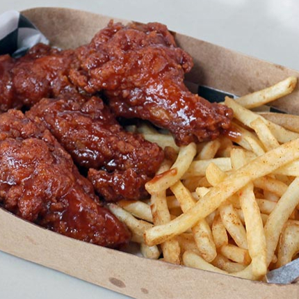 Alitas x6 Crispy (Escoger Sabor) +Papas y Ensalada