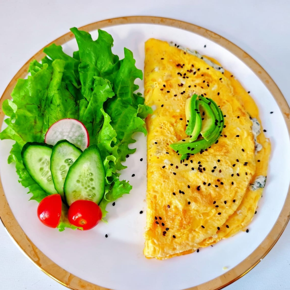 Omelette de Queso y Espinacas