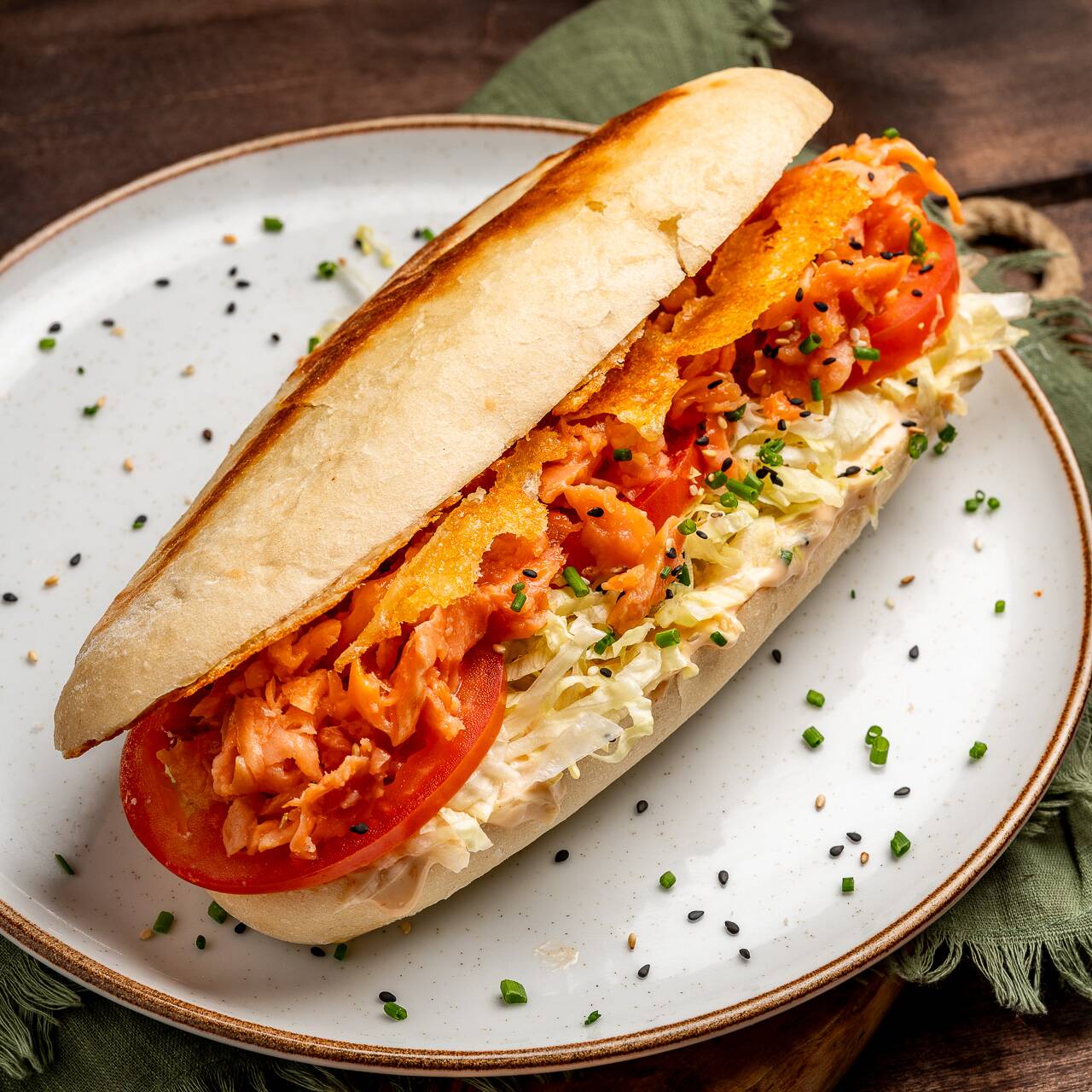 Sandwich De Salmón Ahumado