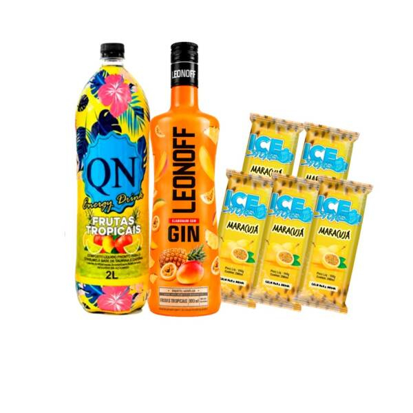 1 GIN LEONOFF TROPICAL 900ML
1 ENERGETICO QN TROPICAL 2L
5 ICE STONE TROPICAL