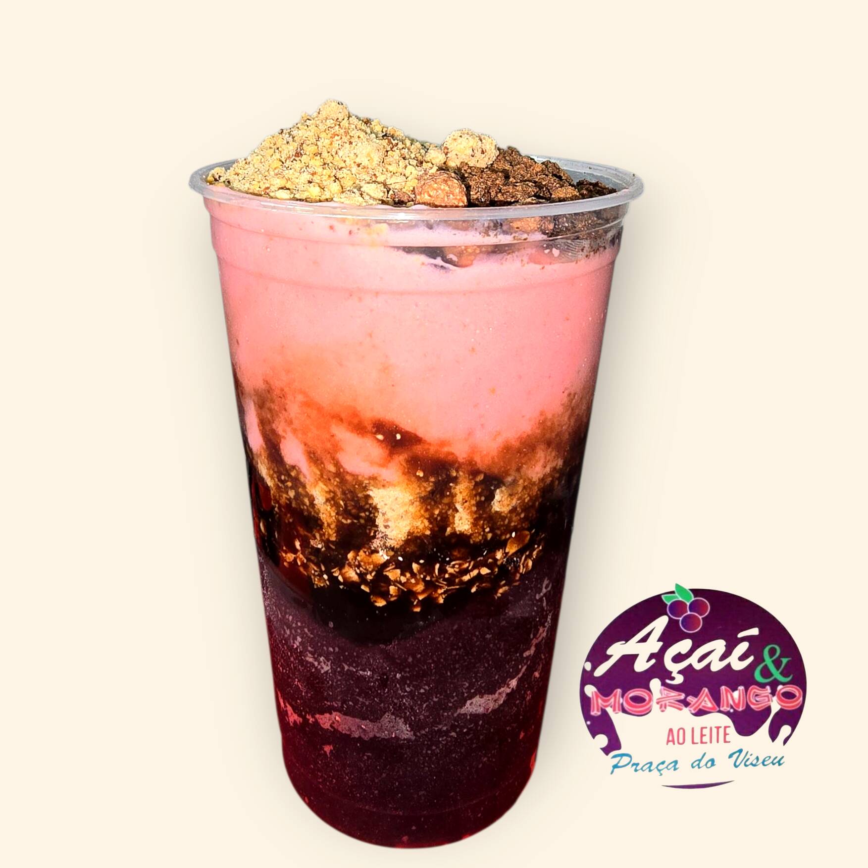 Neste valor está incluído: 2 caldas, 4 acompanhamentos. Os acompanhamentos e caldas são enviados no mesmo copo. Temos opções de ingredientes extra que vão separados. Enviamos no copo Pp (não é copo térmico).