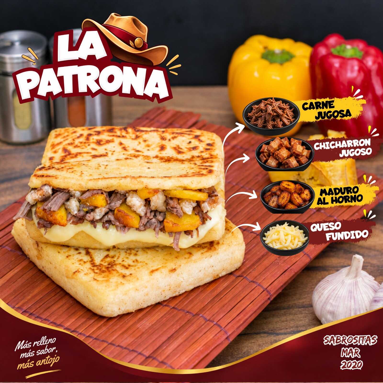 La Patrona | Chicharrón Carne Maduro y Queso | XL