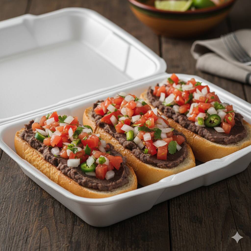 Molletes con Pico de Gallo