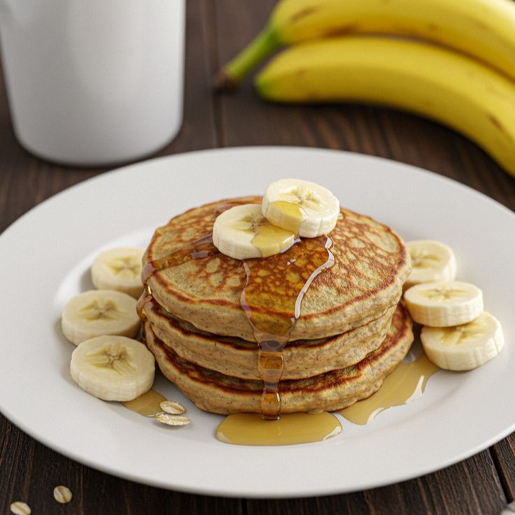 Hotcakes de Avena y Splenda con fruta