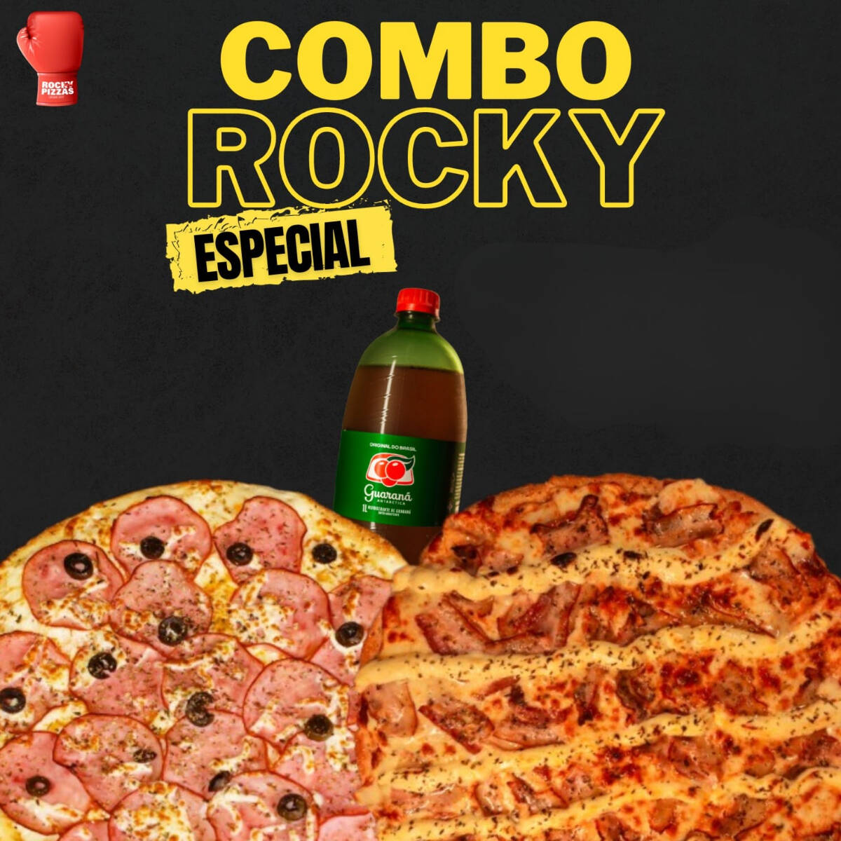 Duas pizzas G + Antarctica 1l
Ideal para quem deseja jantar em família. Promoção válida para os sabores:
Calabresa,
Calabresa C/Cream Cheese,
Muçarela,
Frango C/Catupiry,
Frango C/Cream Cheese,
Frango,
Frango Com Bacon,
Marguerita,
Bacon,
Bacon C/Cream Cheese,
Portuguesa,
Charque,
Corn Bacon,
Lombo Canadense,
Pepperoni,
Atum,
Presunto.