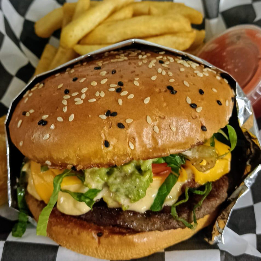 La burger guacamole