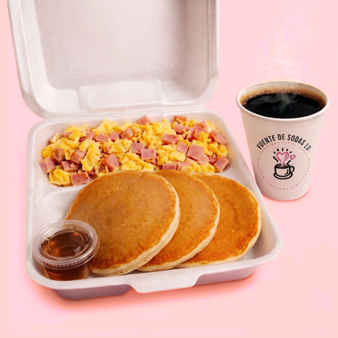 DESAYUNO AMERICANO COMPLETO (con fruta y café)