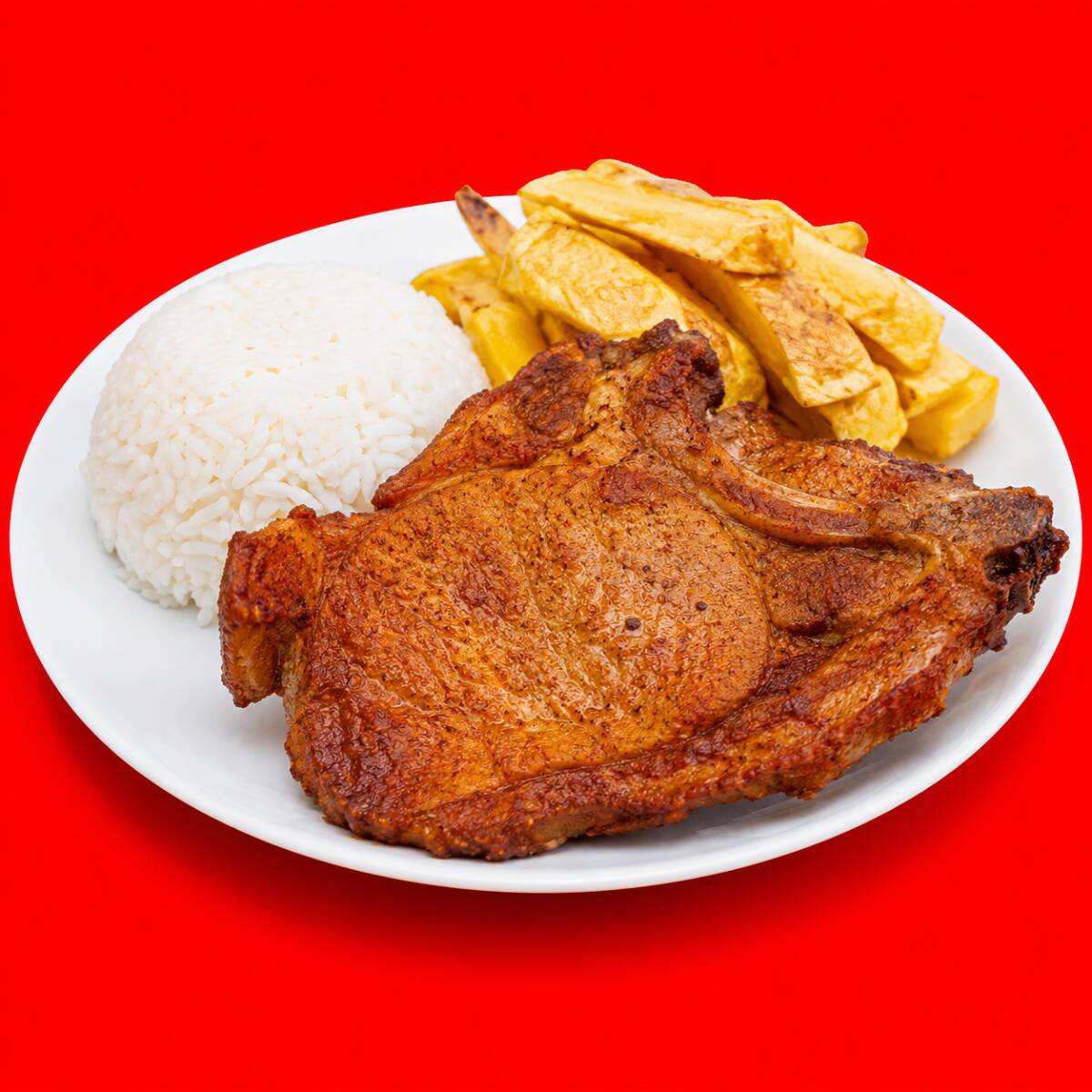 Chuleta+ Papas + Arroz