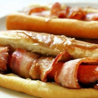 Hot Dog Extragrande con tocino