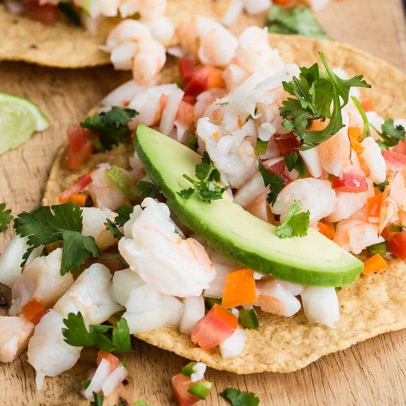 Tostada Ceviche Camarón