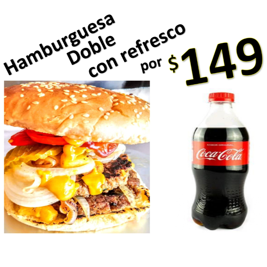 Hamburguesa Doble con Refresco