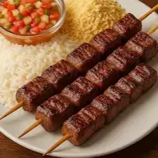 Alcatra, Arroz, Farofa e Vinagrete