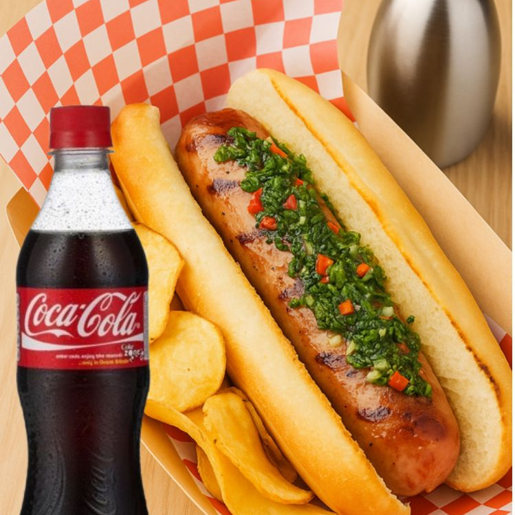 CHORIPAN ARGENTINO EN COMBO CON COCA-COLA 400ML