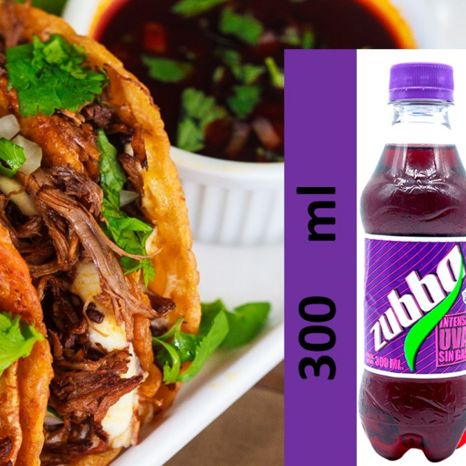 4 TACOS DE BIRRIA + BEBIDA 300