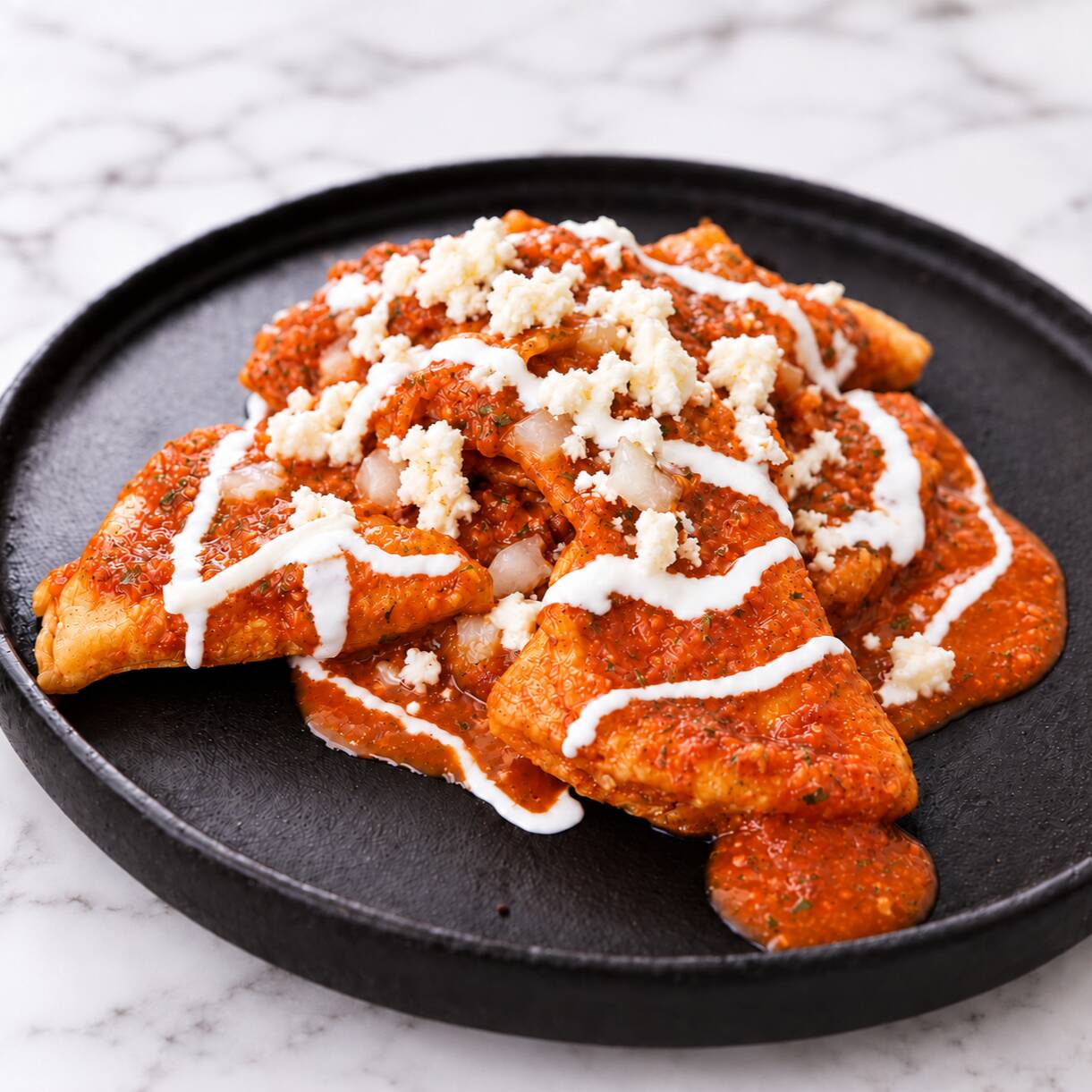 Chilaquiles Rojos Rellenos