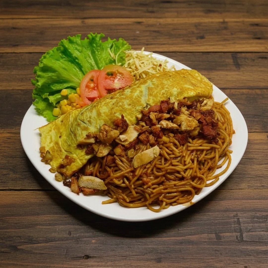 Macarrão na Chapa Grande é uma explosão de sabor servida direto da chapa, quente e irresistível. O macarrão bem temperado se mistura ao frango suculento e ao bacon crocante, formando uma base rica e cheia de personalidade. Para deixar ainda mais especial, 1 omeletes de presunto, mussarela derretida e Catupiry cremoso se incorporam ao prato, enquanto o milho adiciona leveza e a batata-palha finaliza com aquela crocância que faz toda a diferença. Um prato generoso, completo e feito para satisfazer qualquer fome.
