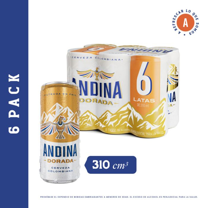 Six Pack Cerveza Andina 330ml FRIA