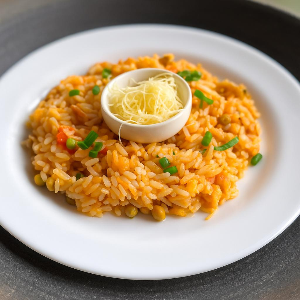 Risoto clássico de frango desfiado, milho, ervilhas e temperos especiais, um prato simples, caseiro e cheio de sabor!