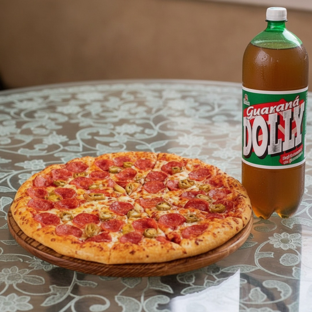 Combo de pizza de calabresa + dolly de 2 litros