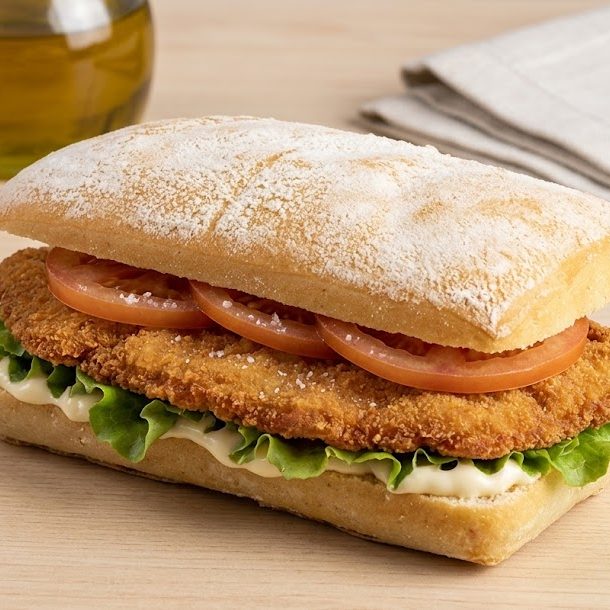 Sándwich de Milanesa de Pollo Rústico