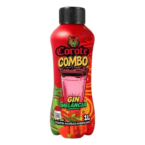 Corote Combo Gin Melancia 1L, 2 Gelos Sabor Melancia, 2 Copos de 770ml