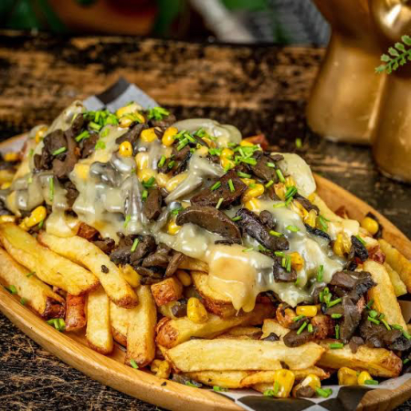Gajo con queso y champiñones