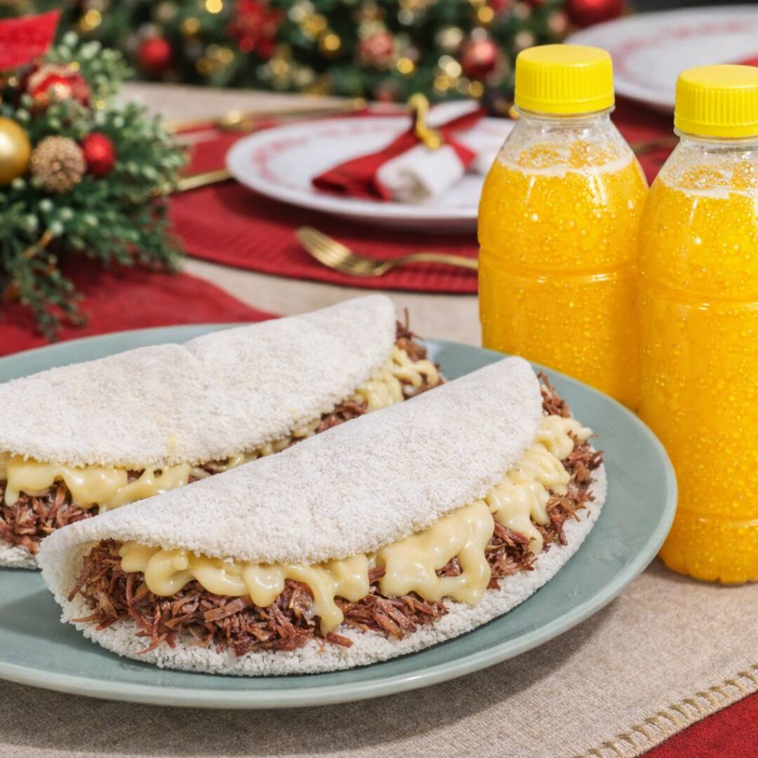 Aqui você vai pagar duas e vai levar 3 tapiocas do nosso menu! Basta enviar os sabores desejados no chat. Na falta de algum sabor as atendentes irão lhe passar as opções disponíveis.