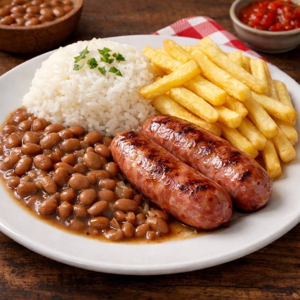 acompanha arroz,feijao,fritas e salada alface e tomate